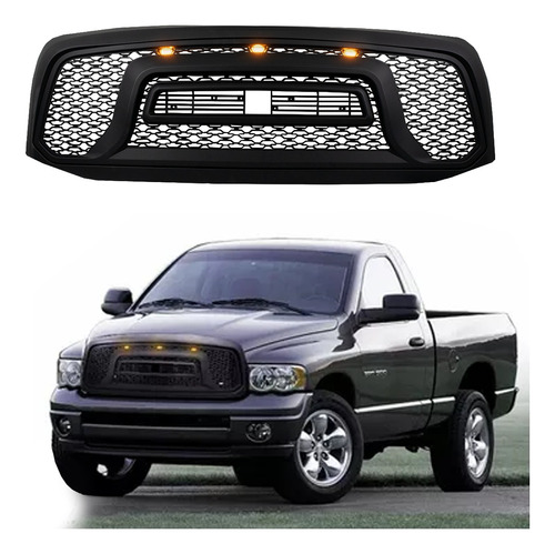 Parrilla Dodge Ram 1500 Negro Luz Led Ambar 2006-2008 Foto 2