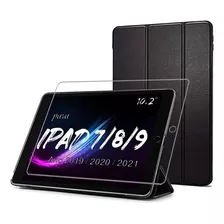 Capa Para iPad 9 G 10.2 Cores + Pelicula + Caneta Premium Cor Preto