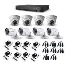 Kit De Seguridad Hikvision 8 Cámaras+dvr+convertidor+fuente