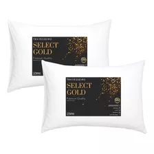 2 Travesseiros 100% Algodão E Antialérgico Select Gold Luxo