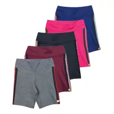 Kit 5 Bermudas Ciclista Suplex Juvenil Shorts Menina