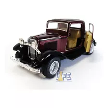 Miniatura Ford 3 Window Coupe 1932 - Escala 1:34 Kinsmart Cor Bord