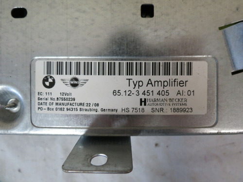  09-10 Mini Cooper R55 R56 Audio Radio Amp Amplifier  Ccp Foto 3