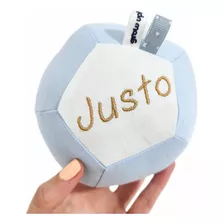 Pelota Tela Personalizada Bebe Futbol Con Sonajero