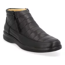 273-47 Zapato Casual Botín Hombre Caballero Negro Piel