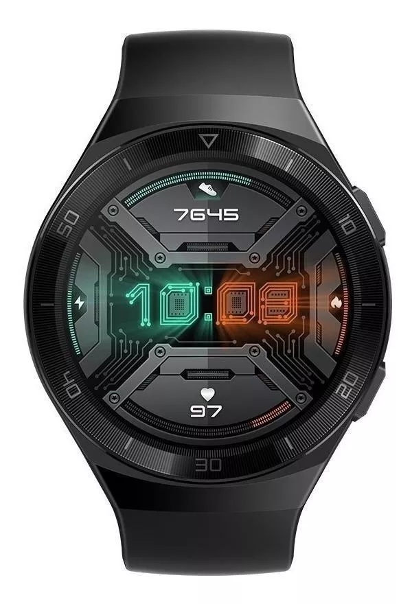 Huawei Watch Gt 2e 1.39  Caja 46mm De  Metal Y Plástico  Black Stainless Steel, Malla  Graphite Black De  Fluoroelastómero Hct-b19