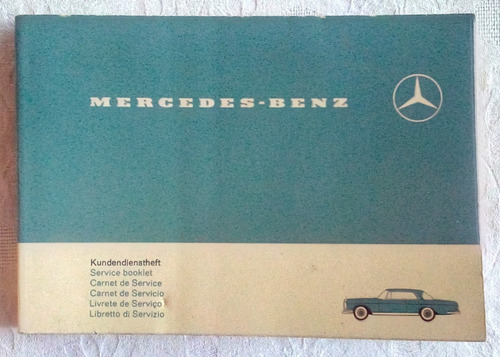 Manual De Carnet De Servicio Para Mercedes Benz W111, 1966