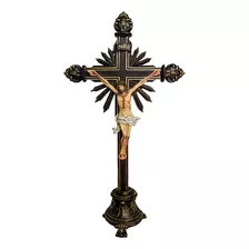 Imagem De Resina 58 Cm Crucifixo Mesa Escuro S