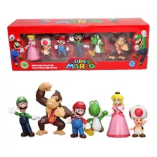 Set 6 Figuras Mario Bos Y Sus Amigos 7 Cm Toad Nintendo