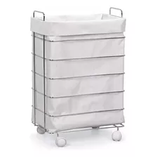 Roupeiro Cromado 50l Com Rodinhas Branco - Niquelart