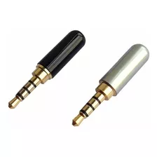 2 Unids Conector Jack 3.5mm 4 Polos Macho Para Soldar