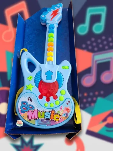 Guitarra Musical Juguete Luces Y Sonidos Bebes Y Niños Azul