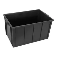 Caixa Container Organizador Plastico Multiuso 61l Com Tampa Cor Preto