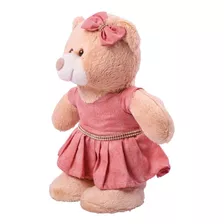 Ursa Princesa Em Pé 30 Cm Rose Antigo Menina