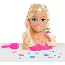 Busto Cabeza De Barbie Para Peinar Muñeca Rubia 20 Piezas