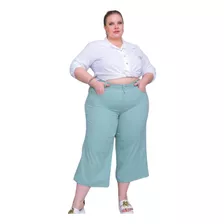 Calça Pantacourt Plus Size Feminina Jeans Colorida