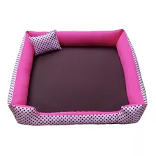 Cama Pra Cachorros Grande Cama De Cachorro Gg 95 X 95 Cm Cor Rosa Bolilhas