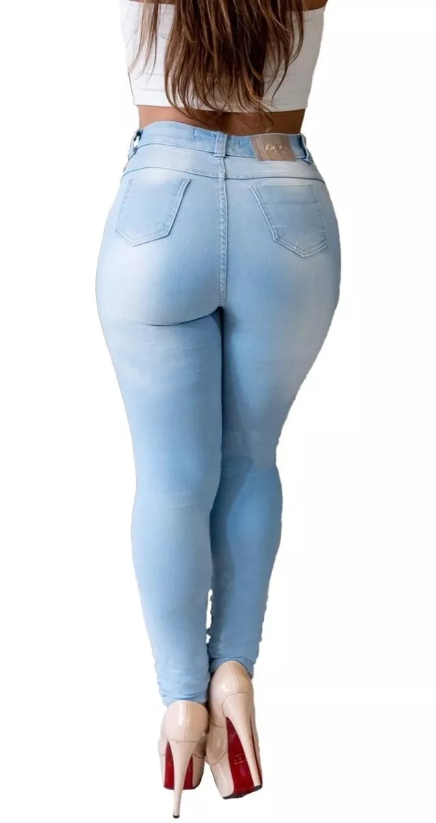 Calça Jeans Feminina Hot Pants Cintura Alta Com Lycra