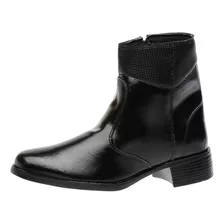 Bota Feminina Cano Curto Com Zipper