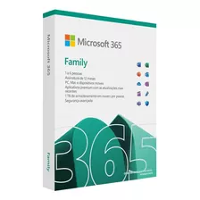 Microsoft 365 Family 6 Usuários, Assinatura Anual, 6gq-01543