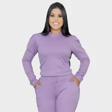 Conjunto Manga Princesa Bufante Longa Calça Jogger