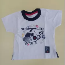 Camiseta Manga Curta Infantil Masculina Helicóptero 20805 