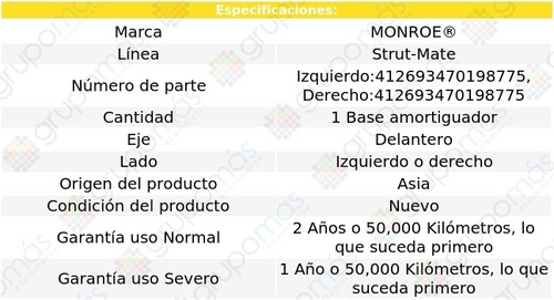 1 Base Amortiguador Del Der O Izq Strut-mate Reatta 90-91 Foto 2