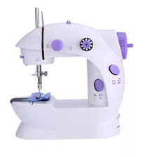 Máquina De Coser Sm-202a Recta Mini Color Blanca Y Violeta 220v Compacta