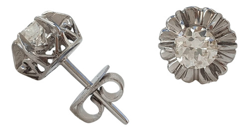 Brinco Solitário De Diamantes 0,50ct Em Ouro Branco 18k Branco