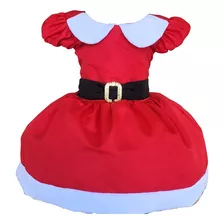 Vestido Temático Infantil Natal Mamãe Noel Natalino Fantasia