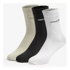 Kit Meias Masculina Ferracini 3 Pares Cano Longo