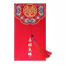 Honbay 10 Sobres Rojos Chinos Con Purpurina Lucky Hongbao Bo