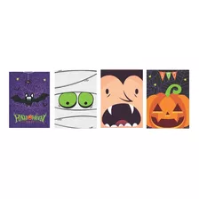 Kit Quadros Decorativos Festa Halloween 4 Peças 