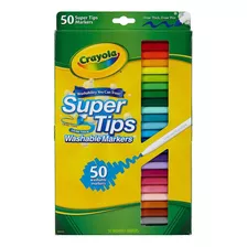 Crayola 50 Super Tips, 50 Plumones Marcadores Lavables