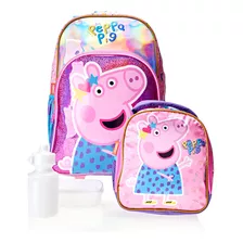 Kit Mochilete Menina Peppa Pig Com Lancheira Sestini 