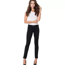 Calça Jeans Preta Branca Looper Cós Alto E Antômico C/ Lycra