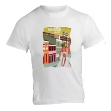 Camiseta Infantil Estampa Cidade Turismo Salvador Bahia 51