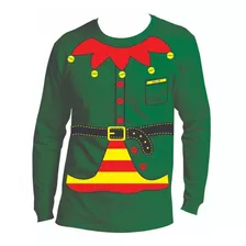 Playeras Navideñas Manga Larga Santa Duende Sra Claus Grinch