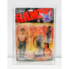 Boneco Rambo Glasslite Completo Na Cartela Original Anos 80