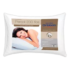 Travesseiro Ortobom Percal 200 Fios Tradicional 70cm X 20cm Cor Branco Por 4 Unidades