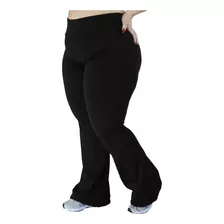 Calça Flare Bailarina Plus Size G1 G2 G3 G4 Cos Alto Wolfox