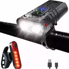 Luz Bicicleta Usb Recargable Delantera Y Traser Ipx6