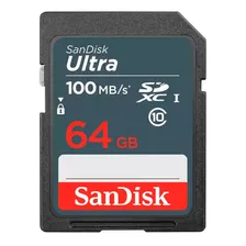 Cartão Sdxc 64gb Sandisk Ultra Uhs-i 100mb/s U1 Classe 10