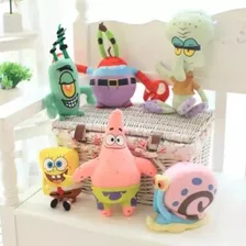 Kit Pelúcia Bob Esponja Com 6 Personagens Gary, Patrick