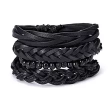 Pulsera Manilla Para Hombre Set De Pulseras En Cuero