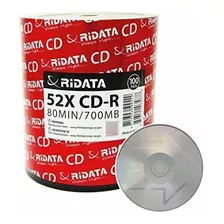 Cds Grabables Paquete De 100 Cd-r Ridata 52x 700mb 80min Dis