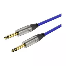 Cable Guitarra/bajo 6mts Roxtone Traslúcido Azul Plug A Plug