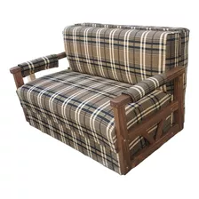 Sofa Cama D 2 Cuerpos (2 Plazas ) Con Brazos De Madera