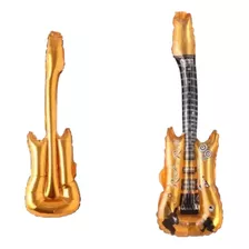 2 Globos Metálicos 46 Cm Guitarra Dorado