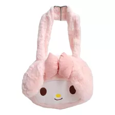 Bolso Al Hombro Peluche Kawaii My Melodyy Dama Suave Rosa 3d